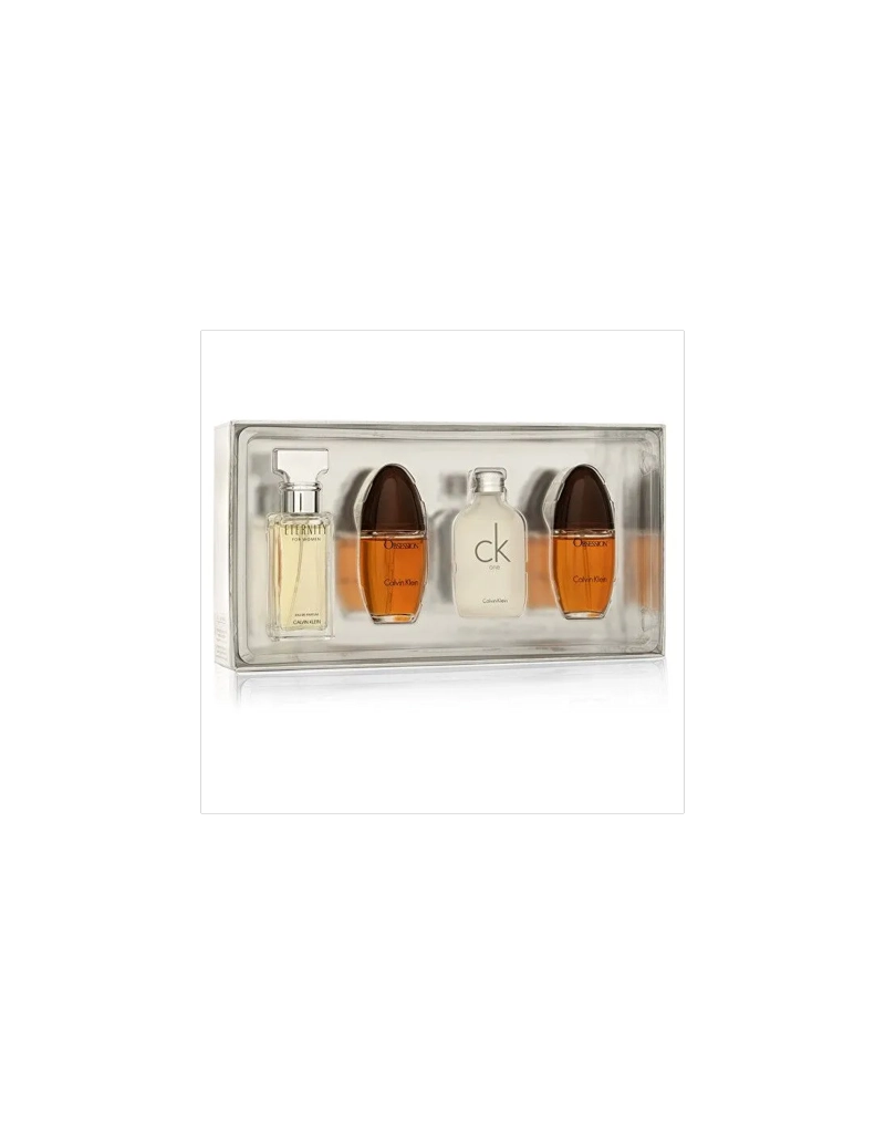 SET ESTUCHE CALVIN KLEIN MINI 15ML X 4 ETERNITY UNISEX EDP +OBSESSION EDP+CK ONE EDT+OBSESSION EDP - 1