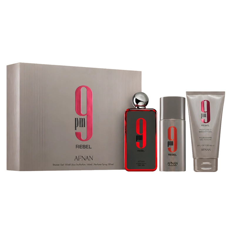 AFNAN 9PM REBEL ESTUCHE EDP 100ML+GEL 150ML+DEO 150ML - 1