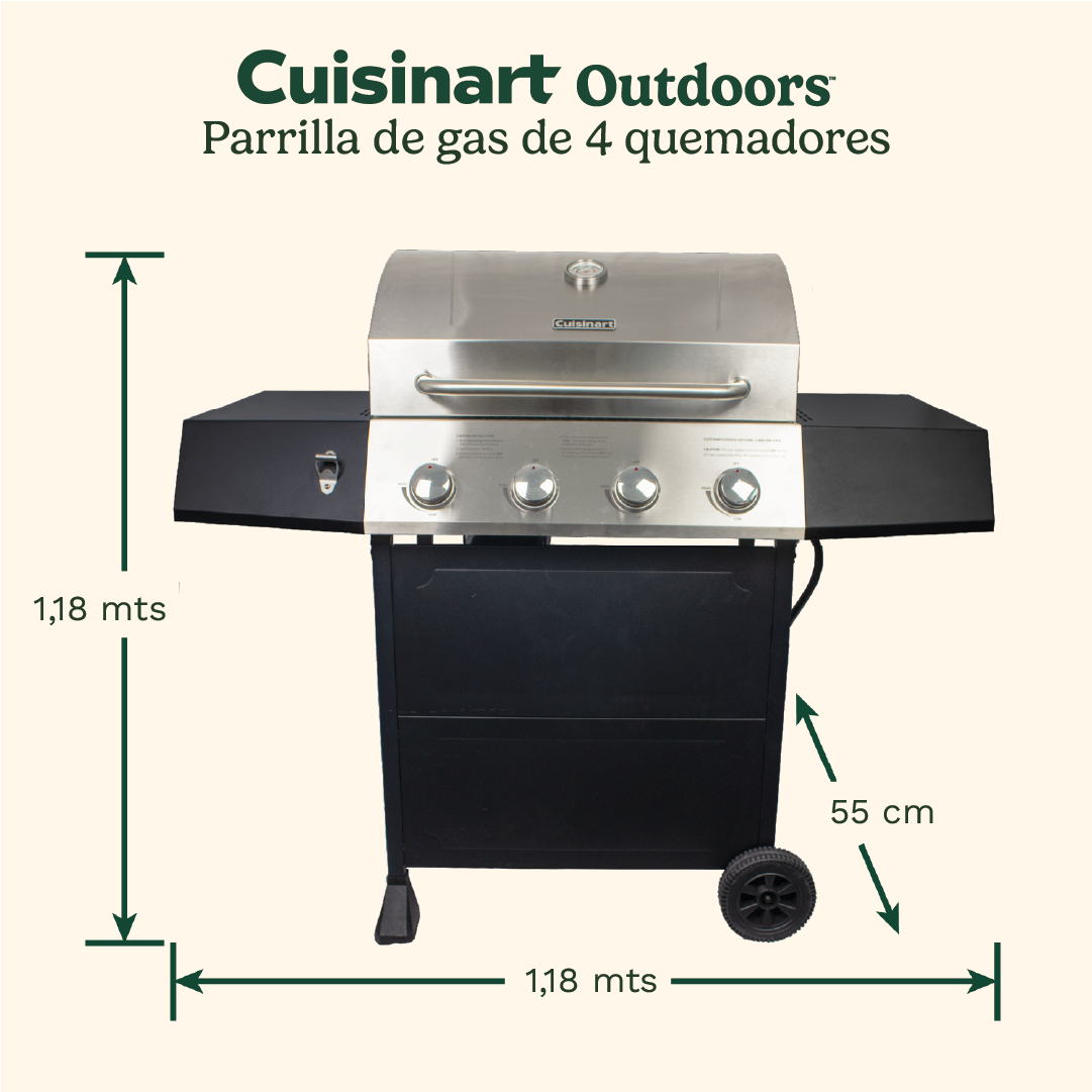 PARRILLA A GAS DE 4 QUEMADORES CGG-7400 CUISINART - 7