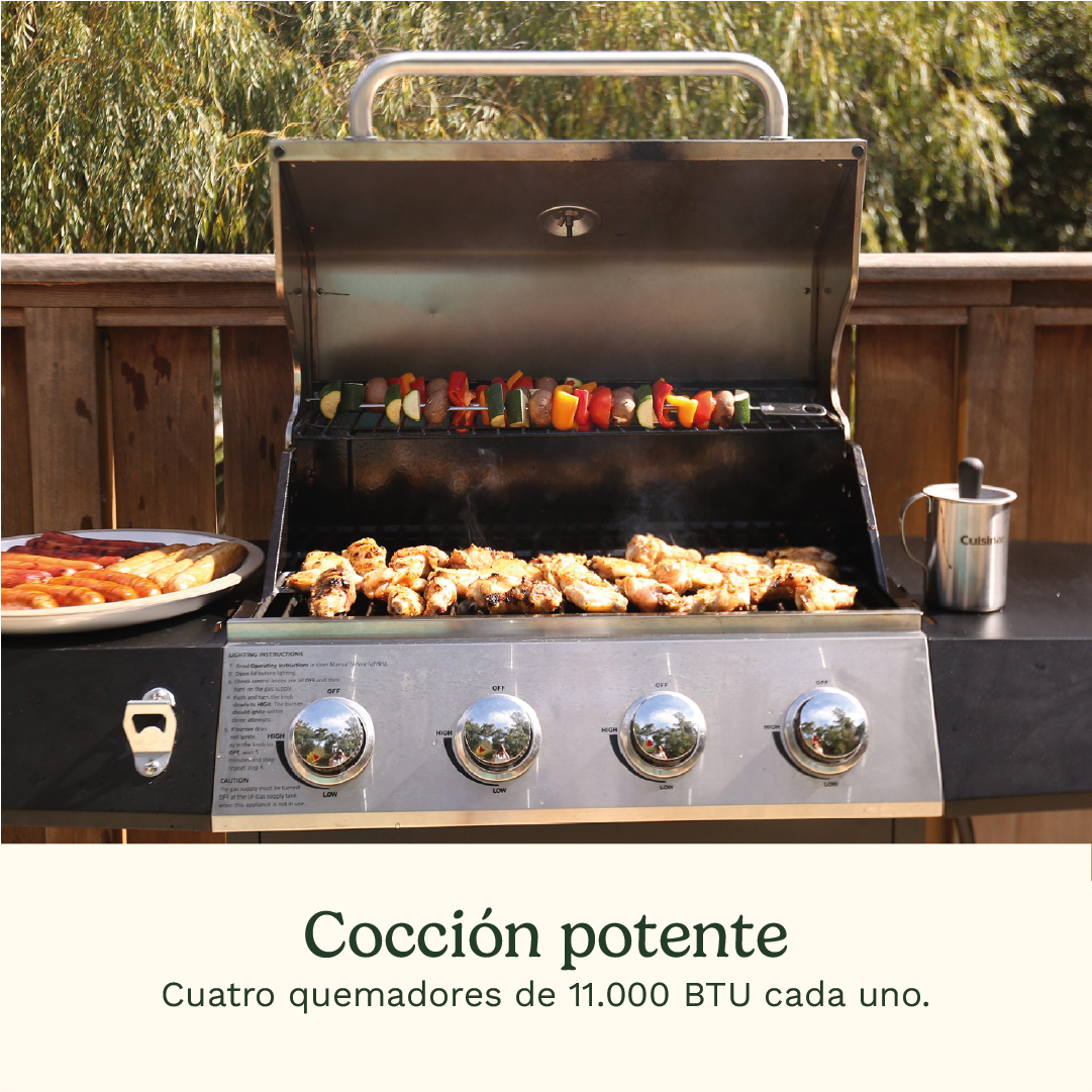 PARRILLA A GAS DE 4 QUEMADORES CGG-7400 CUISINART - 10