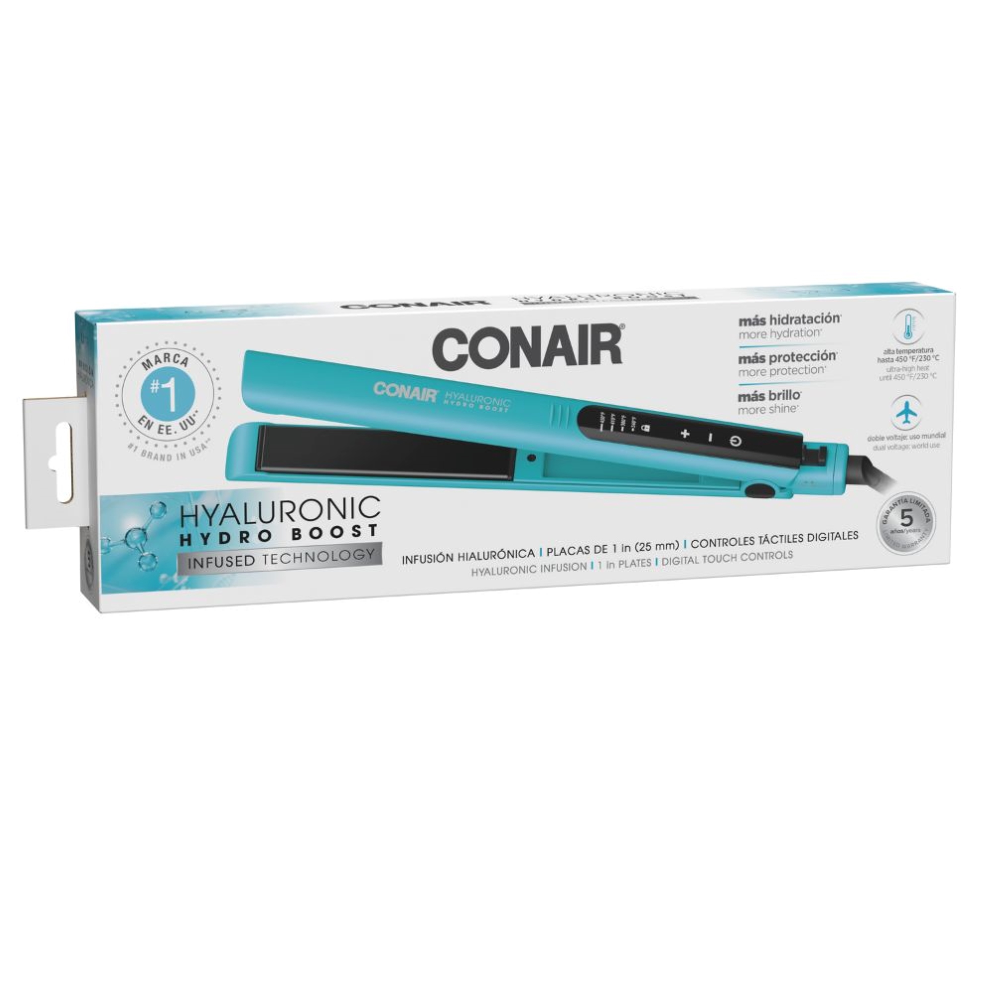 PLANCHA DOBLE VOLTAJE DE 25MM CON INFUSIÓN HIALURÓNICA CS41DBR - 8