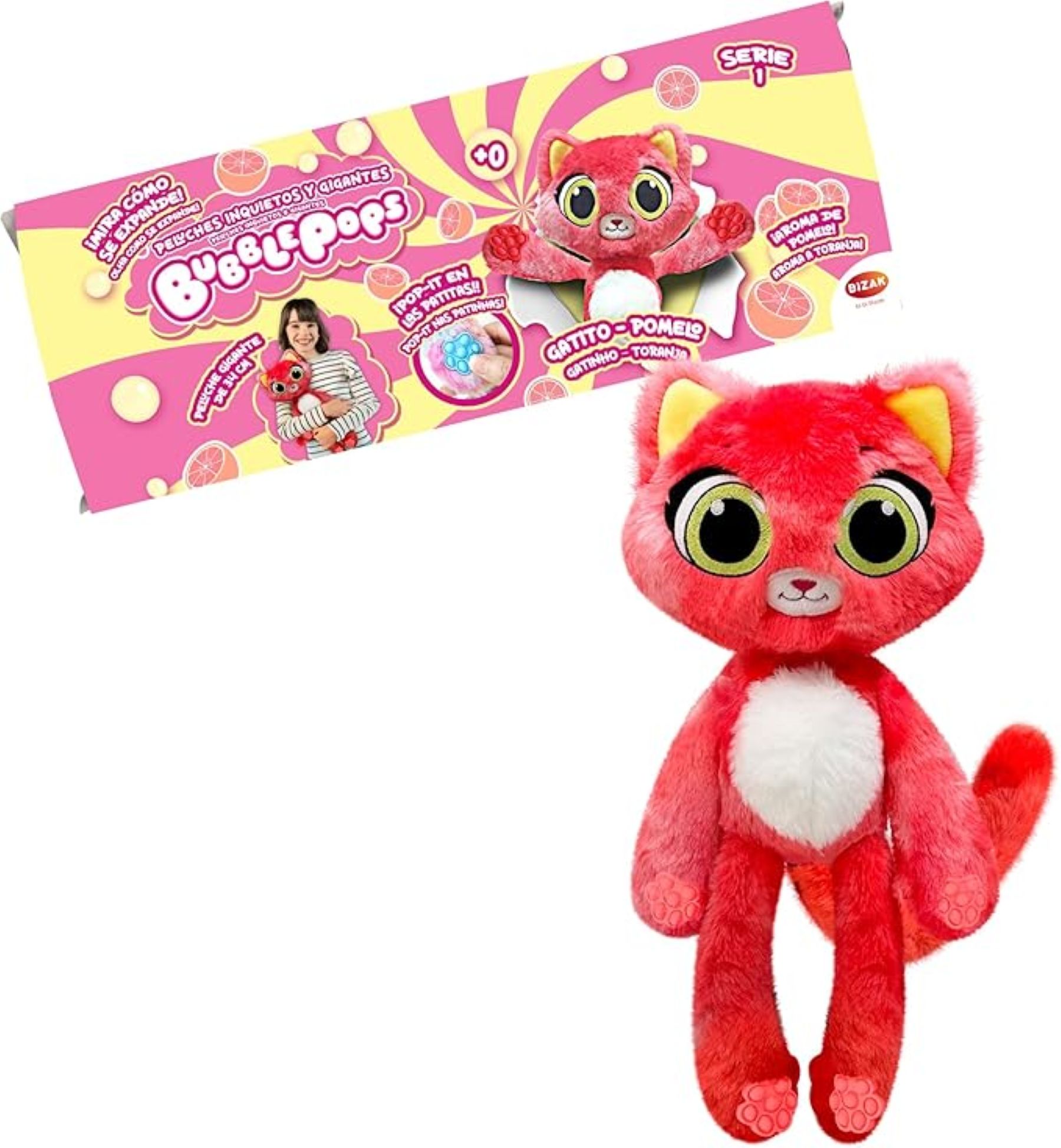 PELUCHE BUBBLE POPS GRAPEFRUIT GLIMMER CAT - 2