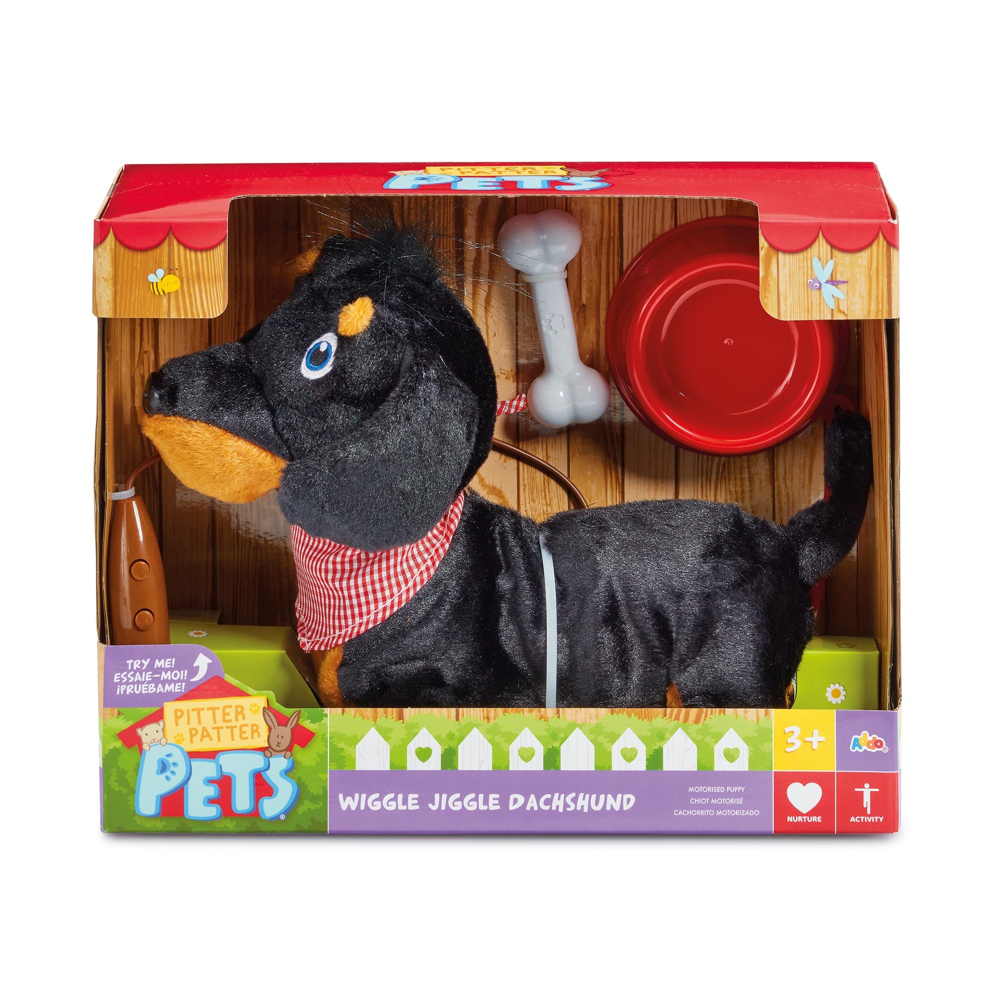 PELUCHE PITTER PATTER PETS SALCHICHA CAMINA Y LADRA - 1