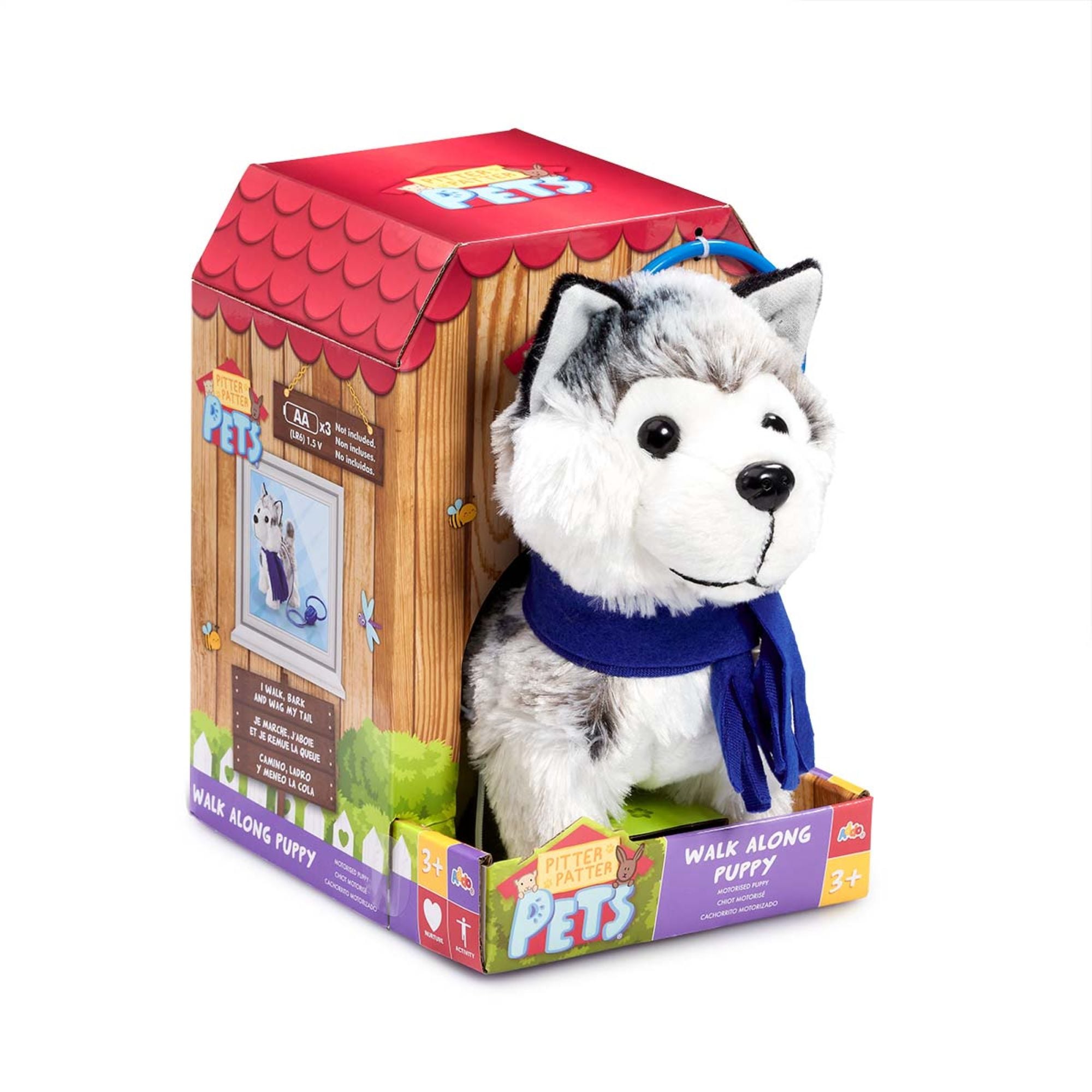 PELUCHE PITTER PATTER PETS HUSKY CAMINA Y LADRA - 4