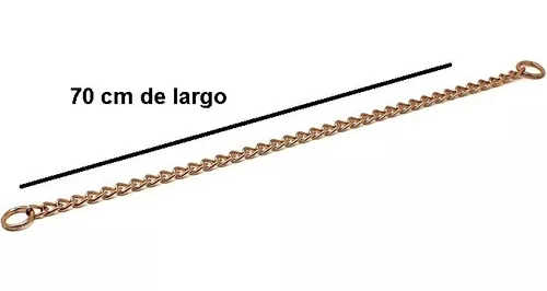 COLLAR DE ADIESTRAMIENTO METÁLICO, PARA PERRO 70 CM, DORADO - 6
