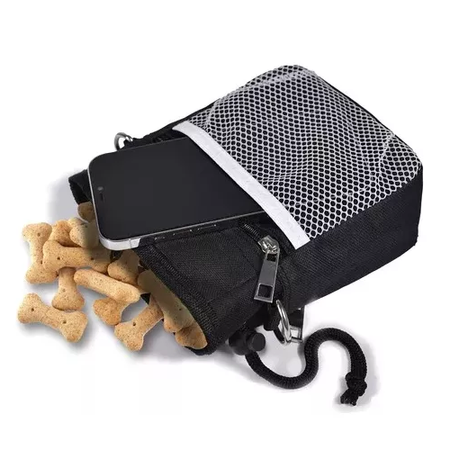 BOLSO TRANSPORTADOR PERROS SNACK PREMIOS PASEO ENTRENAMIENTO DEFENSOR FOREVER NEGRO - 3