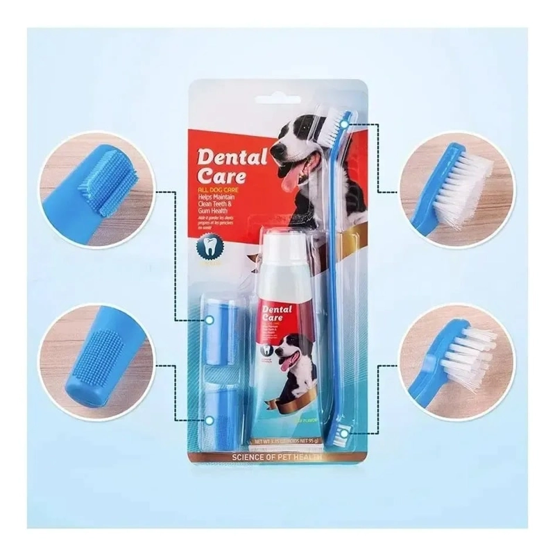 SET DE CEPILLO Y PASTA DE DIENTES PARA PERROS, CREMA DENTAL - 2