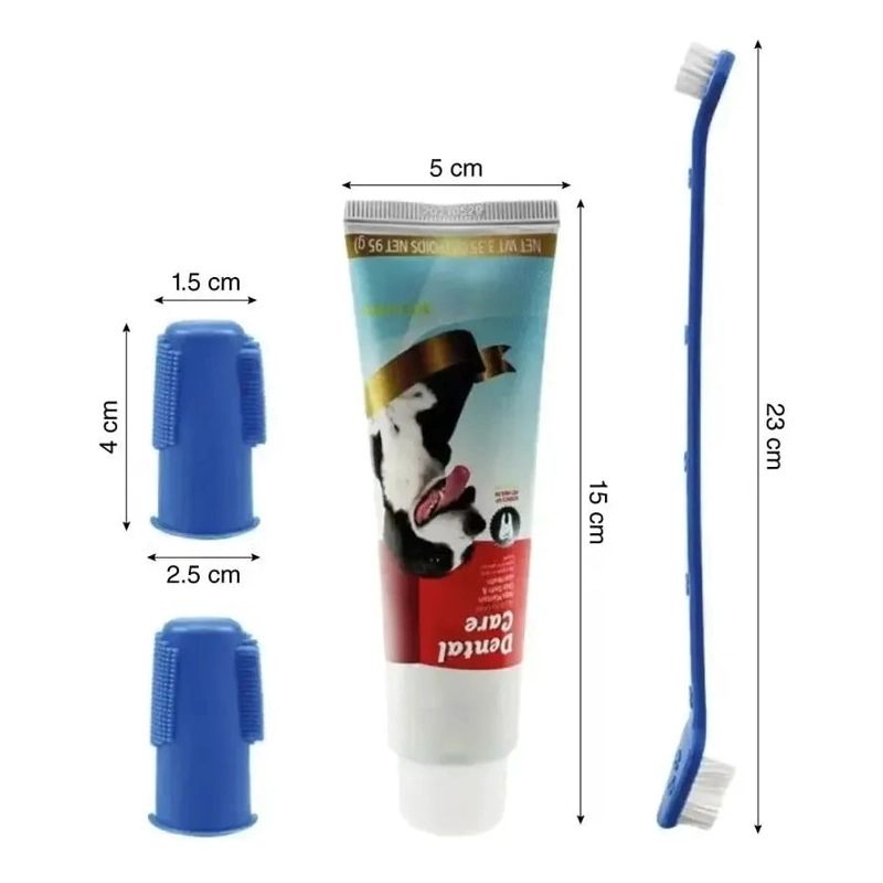 SET DE CEPILLO Y PASTA DE DIENTES PARA PERROS, CREMA DENTAL - 4