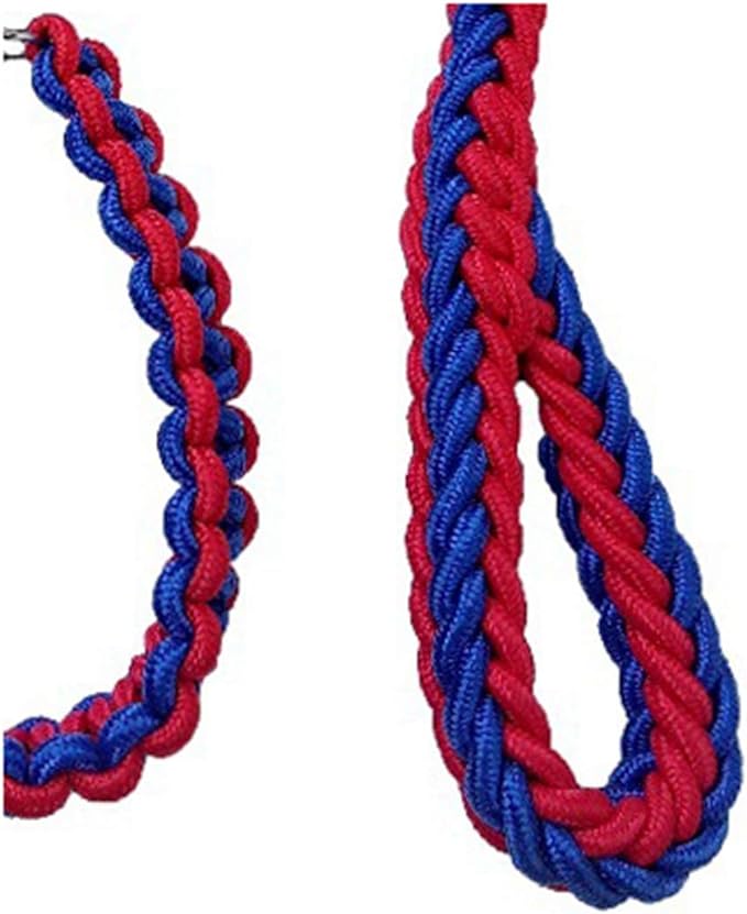 SET CORREA PERROS TRENZADA GRANDES + COLLAR AHORQUE XL ROJO AZUL DEFENSOR FOREVER - 3