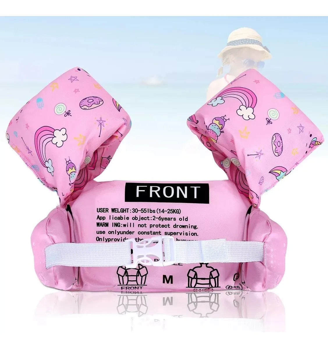 FLOTADOR CON ALITAS PARA NIÑAS, CHALECO 2-6 AÑOS - 4