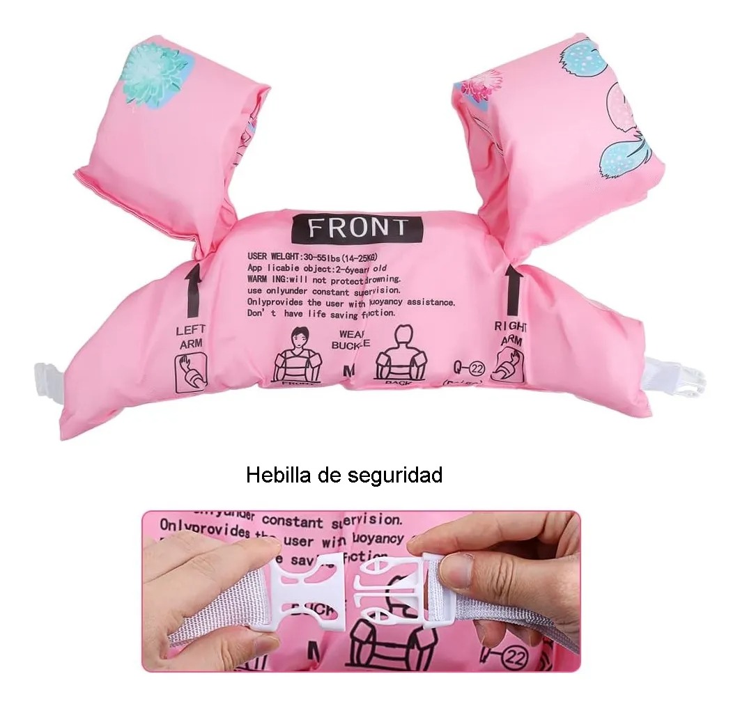 FLOTADOR CON ALITAS PARA NIÑAS, CHALECO 2-6 AÑOS - 6