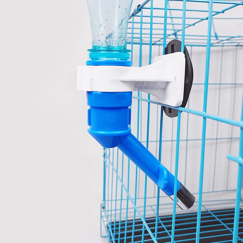 BEBEDERO PARA BOTELLA PARA JAULAS, PERRO GATO CONEJO, COLOR CELESTE - 4