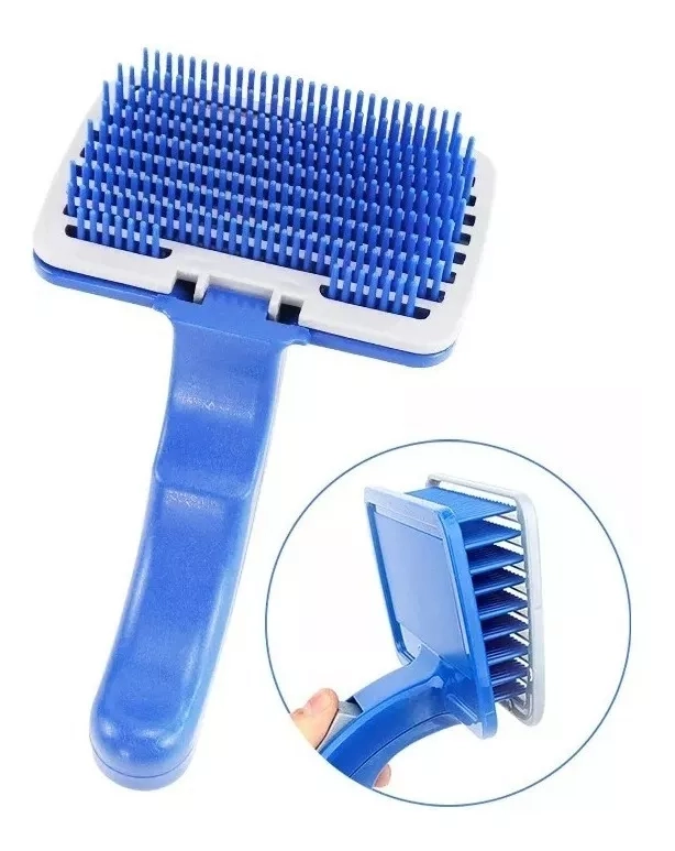 CEPILLO PERROS GATOS DEFENSOR FOREVER AUTOLIMPIABLE CON ELIMINADOR PELOS TALLA L AZUL - 1