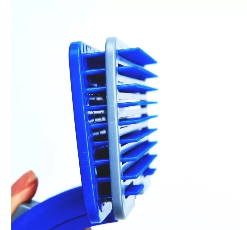 CEPILLO PERROS GATOS DEFENSOR FOREVER AUTOLIMPIABLE CON ELIMINADOR PELOS TALLA L AZUL - 2