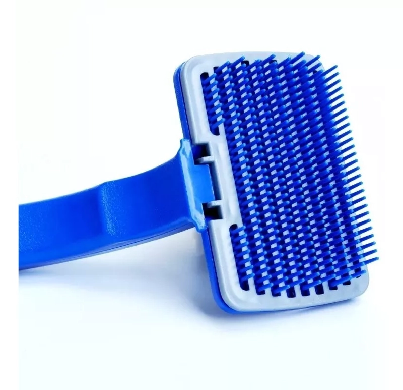 CEPILLO PERROS GATOS DEFENSOR FOREVER AUTOLIMPIABLE CON ELIMINADOR PELOS TALLA L AZUL - 3