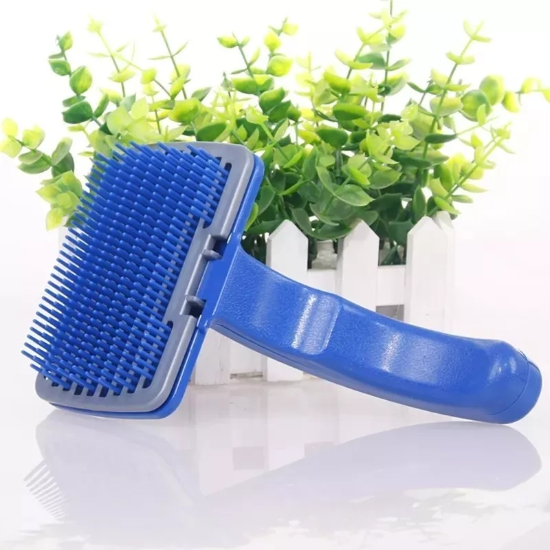 CEPILLO PERROS GATOS DEFENSOR FOREVER AUTOLIMPIABLE CON ELIMINADOR PELOS TALLA L AZUL - 5