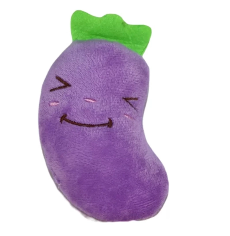 PELUCHE PARA MASCOTA SONORO DE FORMA DE BERENJENA CON SONIDO - 1