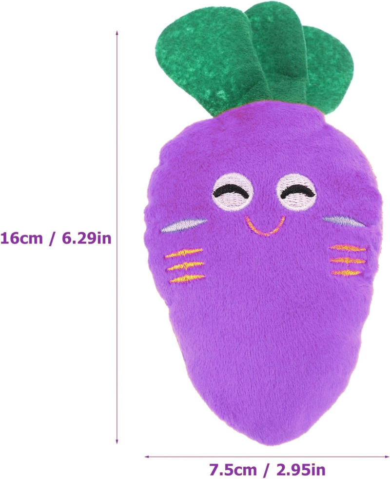PELUCHE PARA MASCOTA SONORO DE FORMA DE ZANAHORIA - 2
