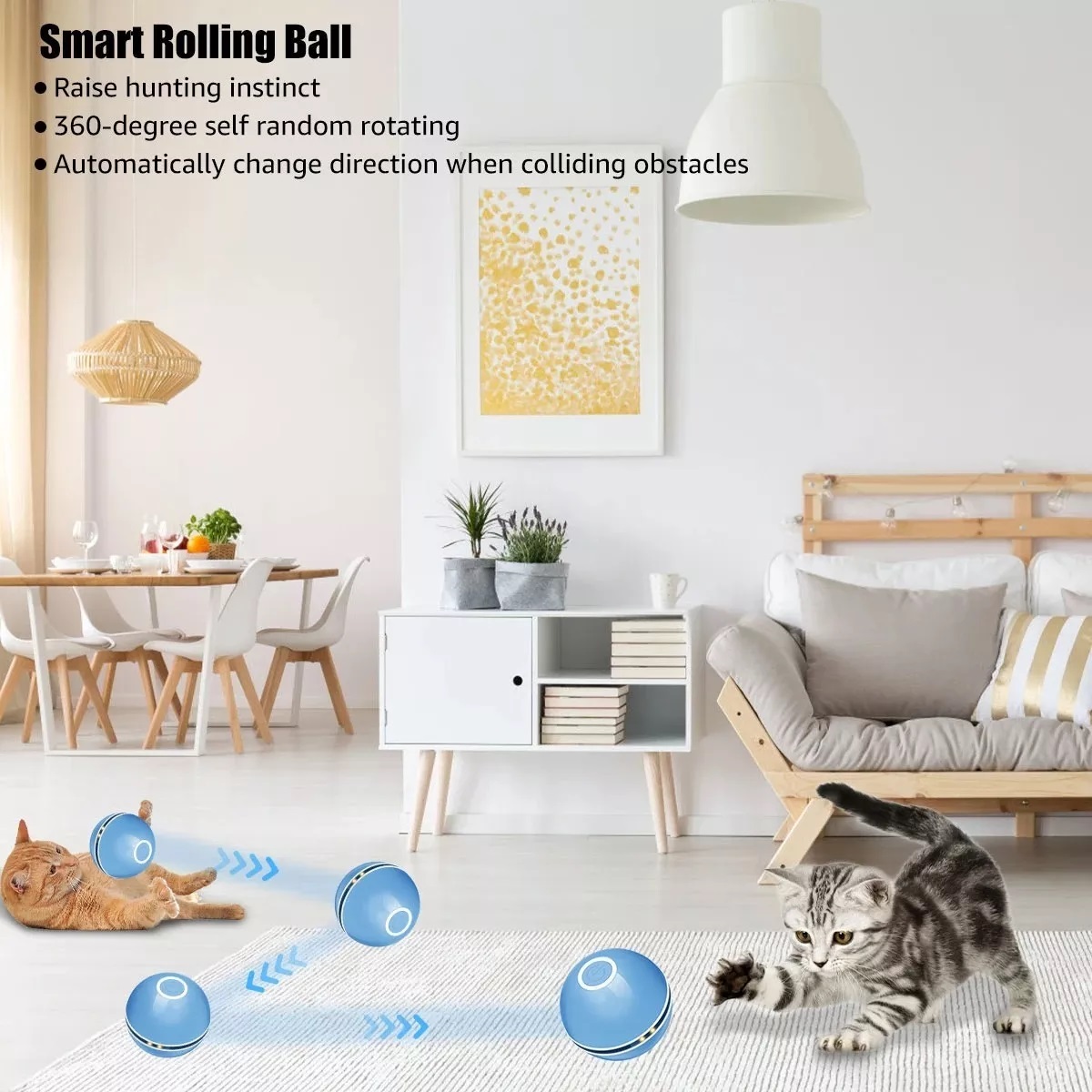 PELOTA DE JUGUETE DE GATO ELÉCTRICO INTERACTIVO PARA GATITO - 2