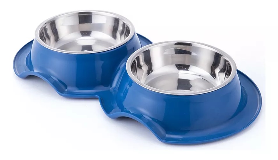 PLATO DOBLE CON POCILLO DE ACERO INOXIDABLE - 1