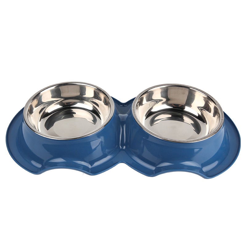 PLATO DOBLE CON POCILLO DE ACERO INOXIDABLE - 2