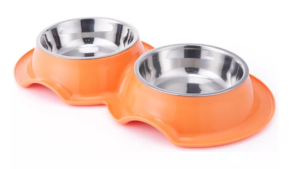 PLATO DOBLE CON POCILLO DE ACERO INOXIDABLE - 1