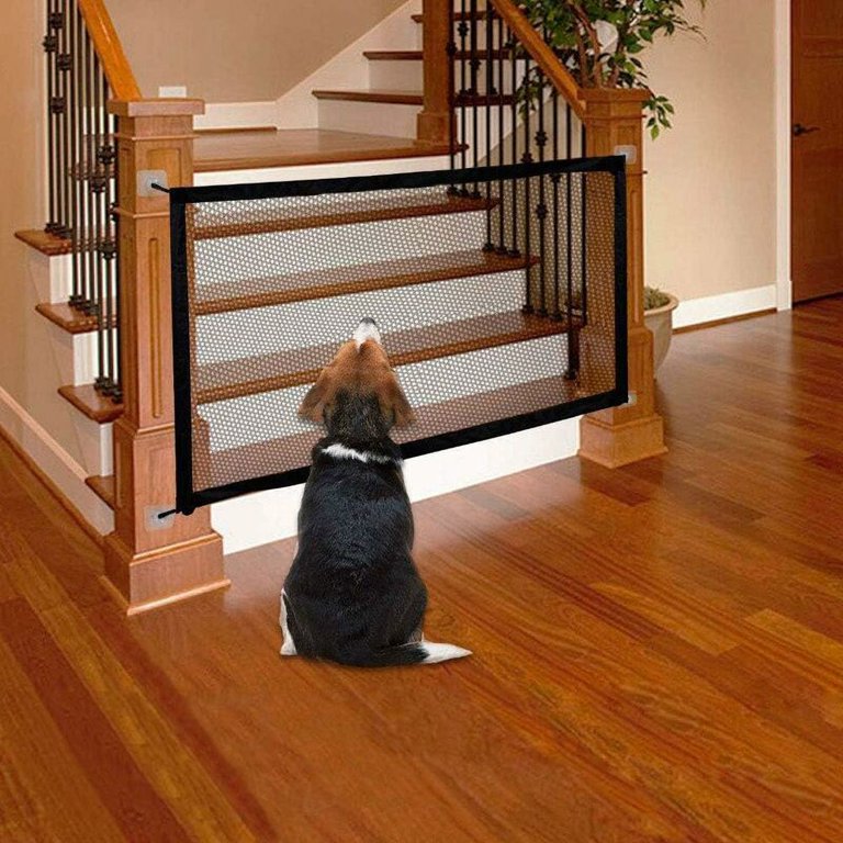 MALLA PROTECTORA PARA PERROS, CERCO PARA PUERTA 110CMX72CM - 4