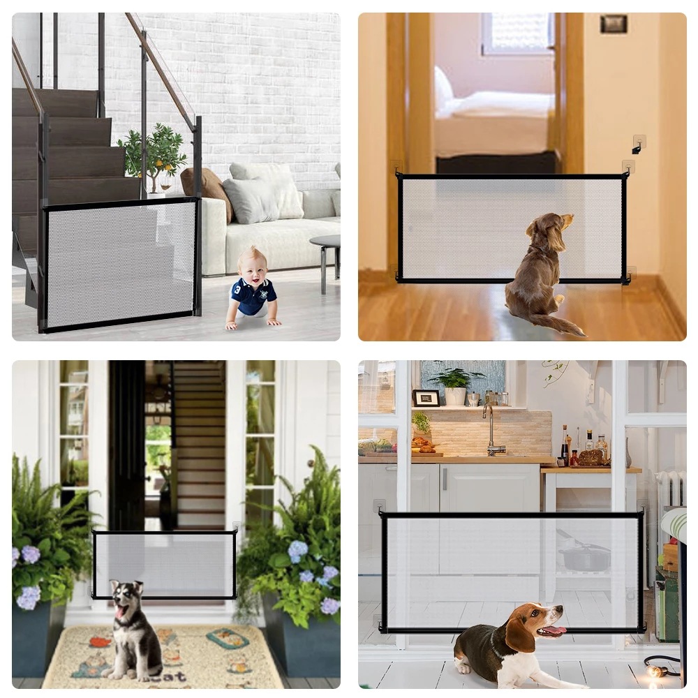 MALLA PROTECTORA PARA PERROS, CERCO PARA PUERTA 110CMX72CM - 5