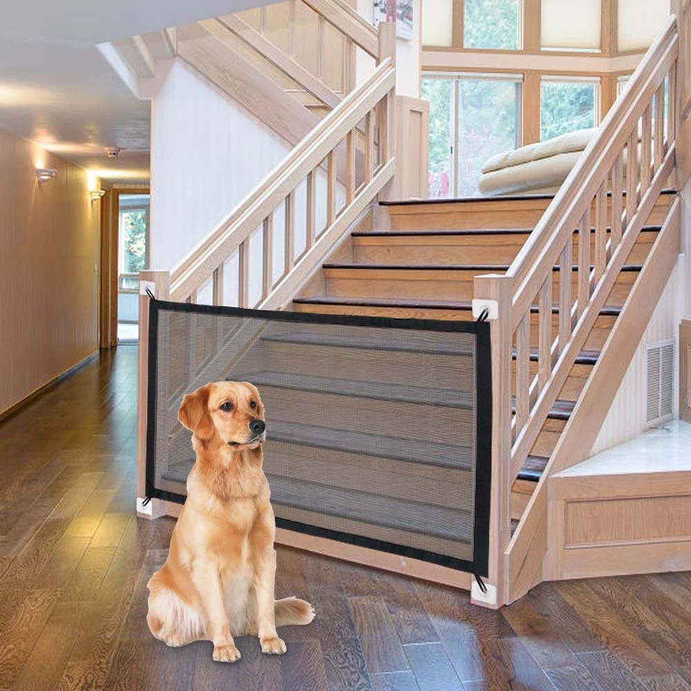MALLA PROTECTORA PARA PERROS, CERCO PARA PUERTA 110CMX72CM - 6