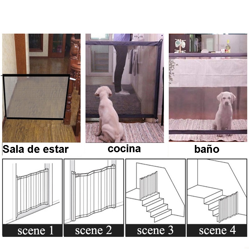 MALLA PROTECTORA PARA PERROS, CERCO PARA PUERTA 110CMX72CM - 7
