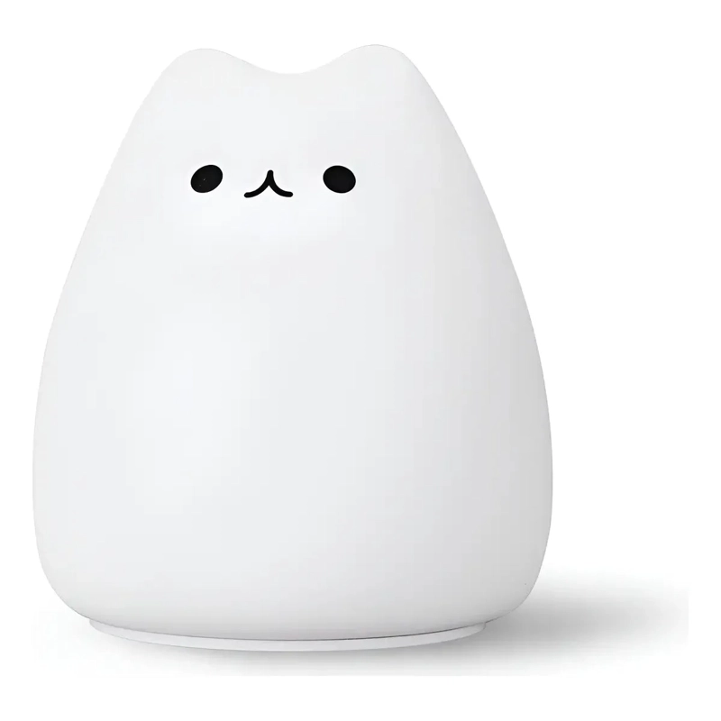 LAMPARA DISEÑO GATO, ESPANTA CUCO DE SILICONA KAWAII LED USB BLANCO - 3