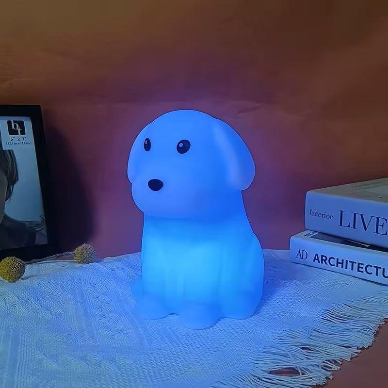 LÁMPARA DISEÑO PERRO, ESPANTA CUCO DE SILICONA KAWAII, USB - 5