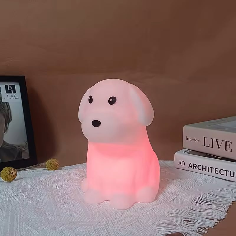 LÁMPARA DISEÑO PERRO, ESPANTA CUCO DE SILICONA KAWAII, USB - 8