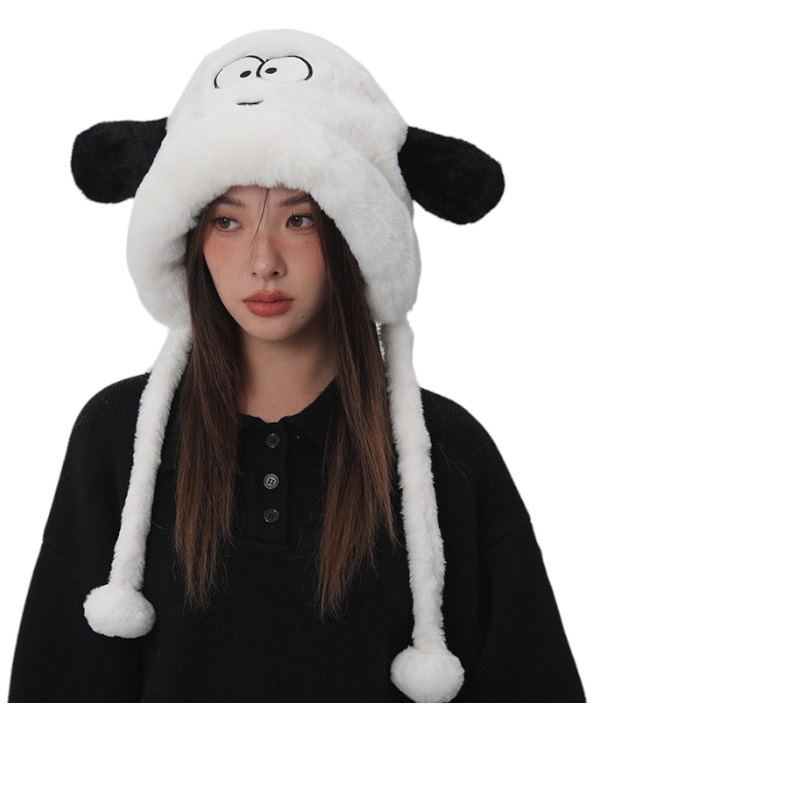 GORRO FELPA ROSADO CON DISEÑO PERRO CON OREJAS KAWAII - 1