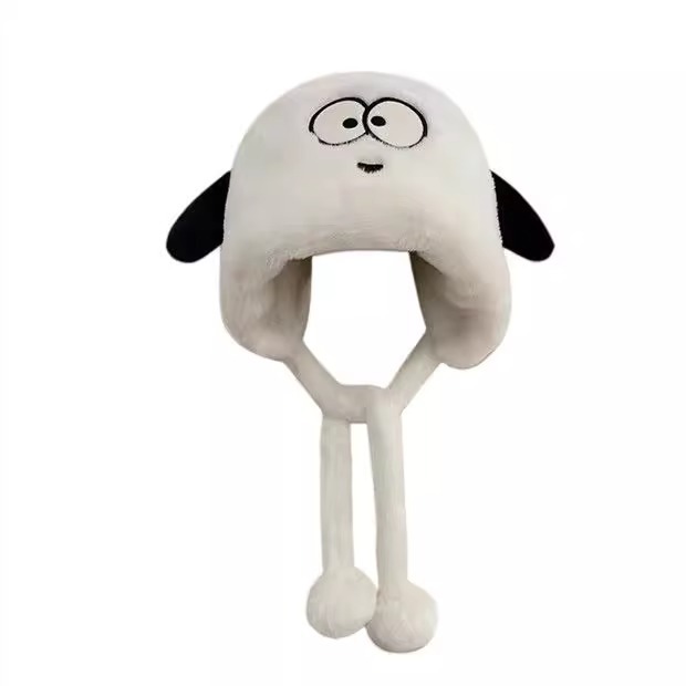 GORRO FELPA ROSADO CON DISEÑO PERRO CON OREJAS KAWAII - 2
