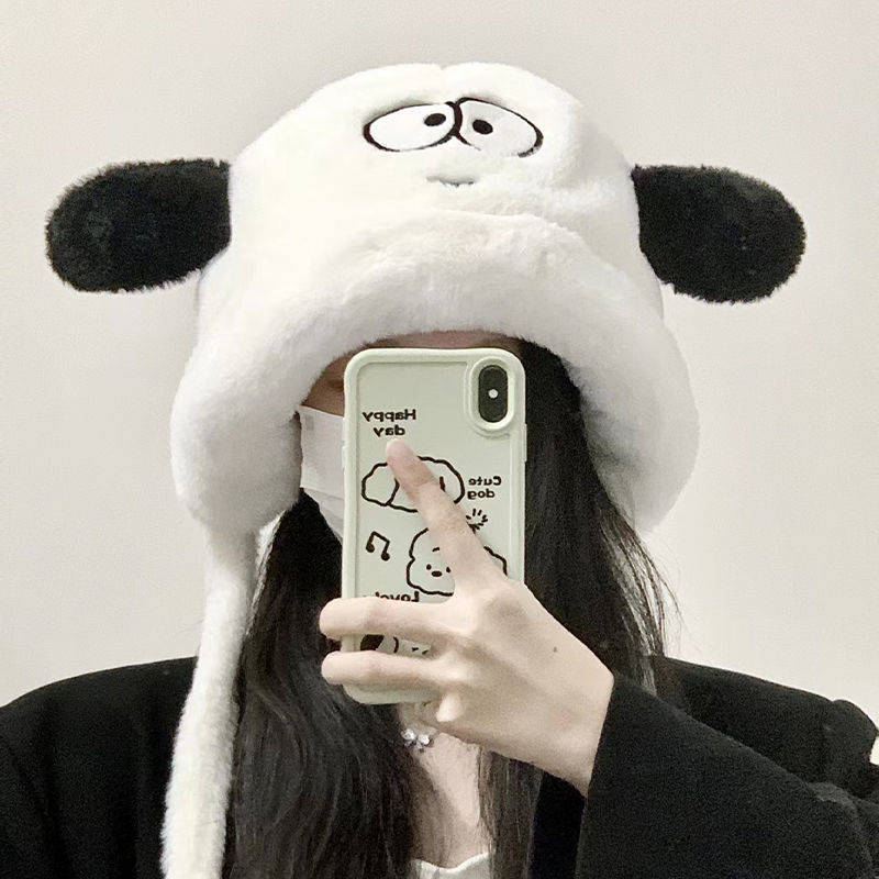 GORRO FELPA ROSADO CON DISEÑO PERRO CON OREJAS KAWAII - 3