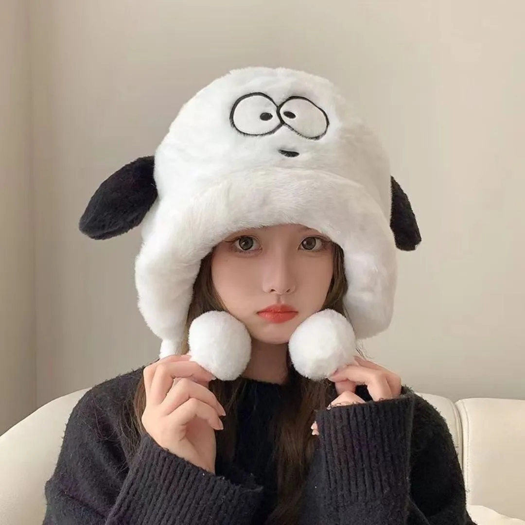 GORRO FELPA ROSADO CON DISEÑO PERRO CON OREJAS KAWAII - 4