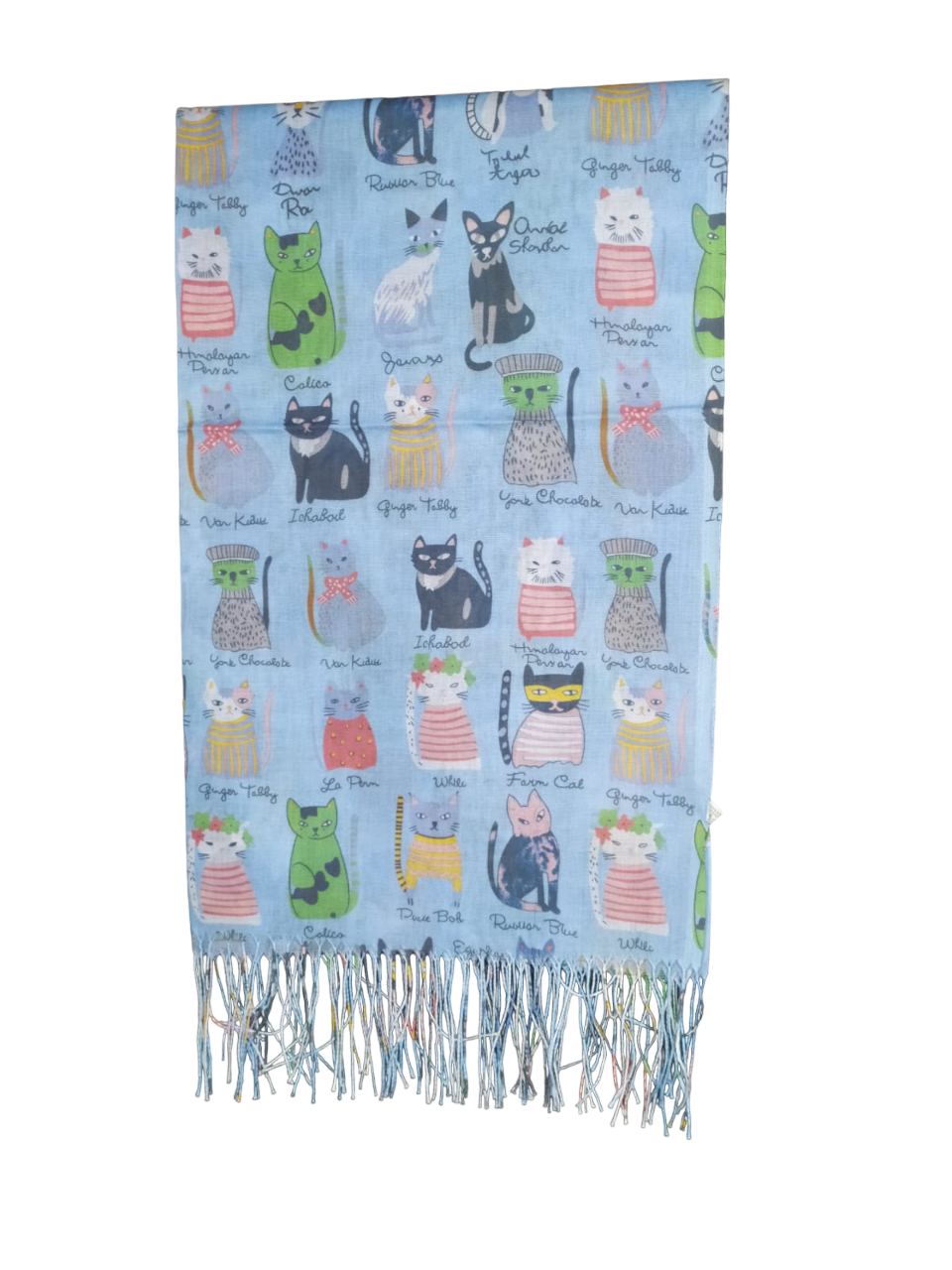 BUFANDA CREMA PAÑUELO ESTAMPADO GATITOS PRIMAVERA/VERANO - 4