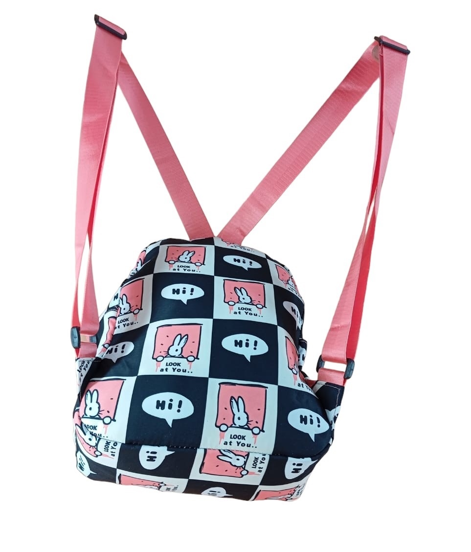 MOCHILA URBANA, JUVENIL, DISEÑO CONEJOS KAWAII + ESTUCHE - 4