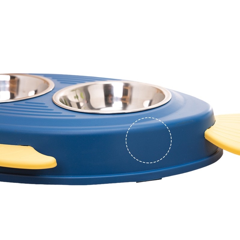 PLATO DEFENSOR FOREVER DOBLE MASCOTAS ACERO INOXIDABLE - 2