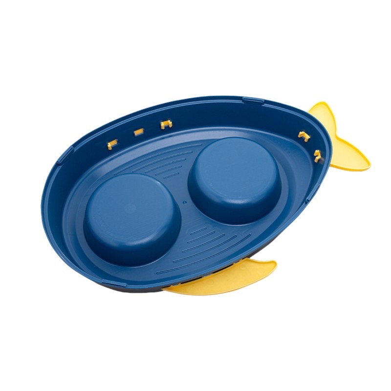 PLATO DEFENSOR FOREVER DOBLE MASCOTAS ACERO INOXIDABLE - 3