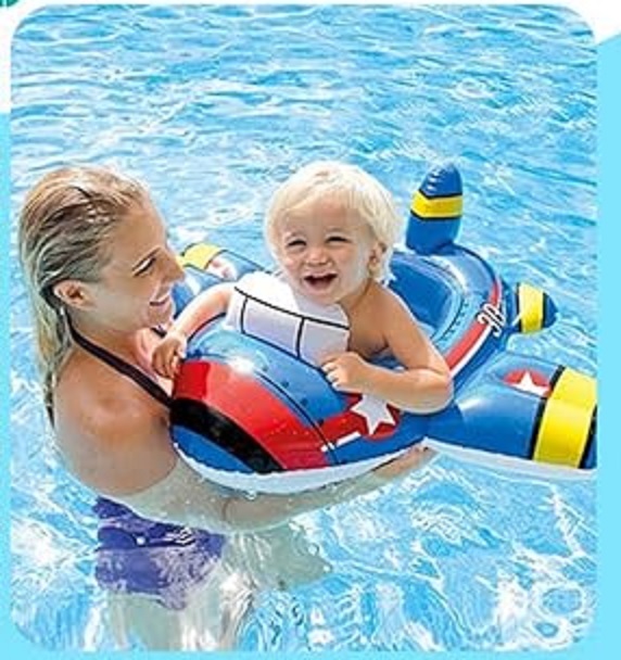 FLOTADOR INFLABLE PARA PISCINA, PARA NIÑOS, DISEÑO AVIÓN - 4