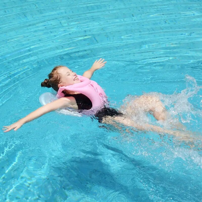 CHALECO FLOTADOR CON ALAS, NATACIÓN, PISCINA TALLA L ROSADO - 2