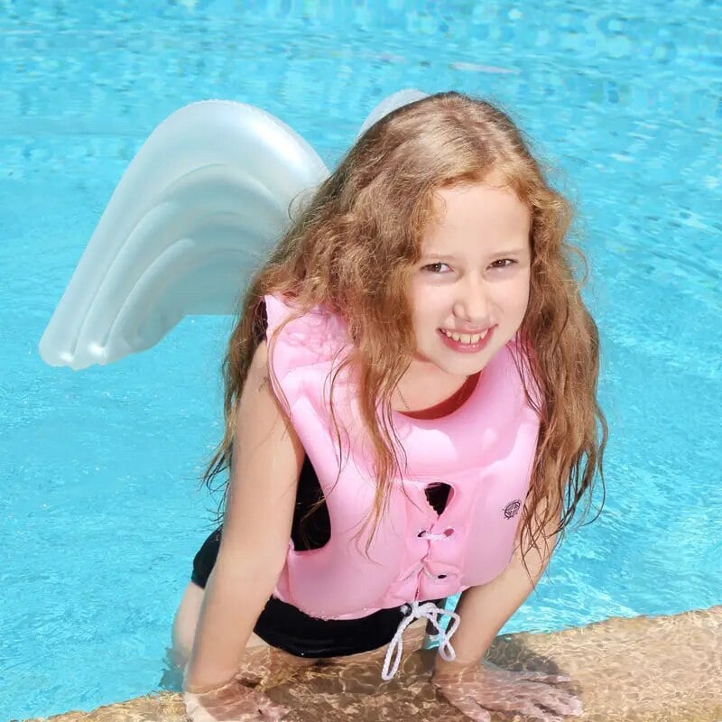 CHALECO FLOTADOR CON ALAS, NATACIÓN, PISCINA TALLA L ROSADO - 4