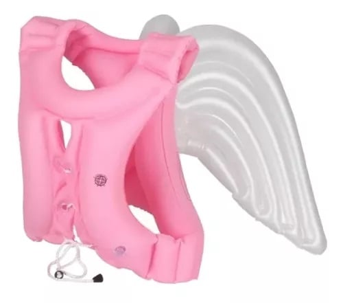 CHALECO FLOTADOR CON ALAS, NATACIÓN, PISCINA TALLA M ROSADO - 1
