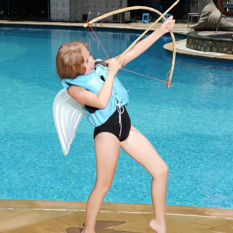 CHALECO FLOTADOR CON ALAS, NATACIÓN, PISCINA TALLA M CELESTE - 3
