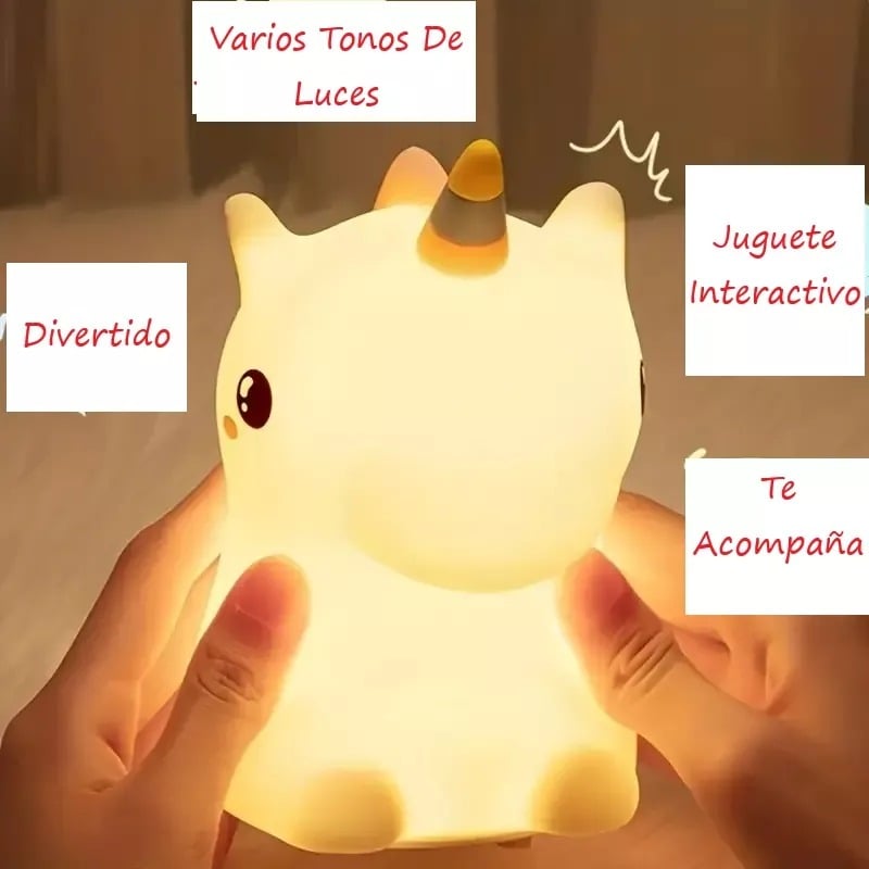 LÁMPARA DISEÑO UNICORNIO ESPANTA CUCO PARA BEBÉ Y NIÑOS - 2