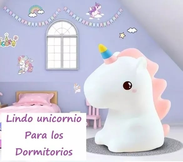 LÁMPARA DISEÑO UNICORNIO ESPANTA CUCO PARA BEBÉ Y NIÑOS - 4