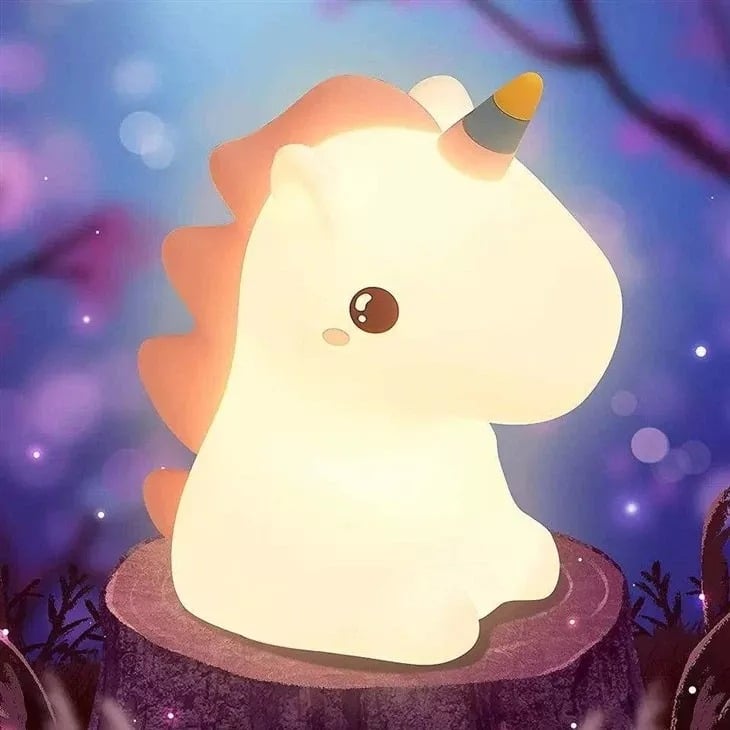 LÁMPARA DISEÑO UNICORNIO ESPANTA CUCO PARA BEBÉ Y NIÑOS - 7