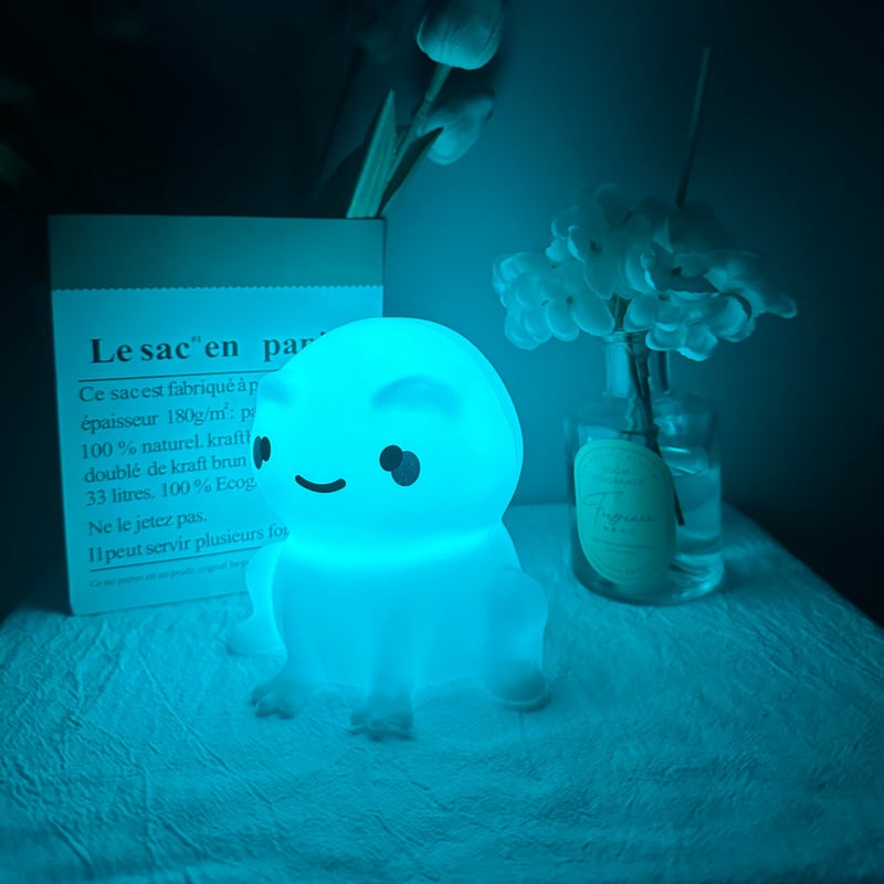 LÁMPARA DE RANITA, ESPANTA CUCO DE SILICONA SUAVE -LED USB - 3
